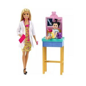 Career Barbie Pediatrician Doctor Doll and Toddler Exam X-Ray Playset